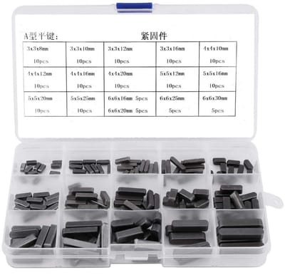 Dailygoods- Slot Assortiment 140 Stuks - Parallel Sluitingen - Ronde Tip - Roestvrij Staal - Diverse Maten - Voor Bevestigen van Apparaten - Sleutelset