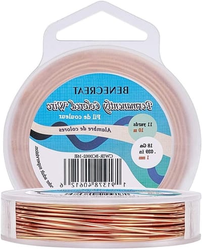 Dunne koperdraad van 1 mm, solide en flexibel, 10 meter lang voor sieraden maken en knutselen
