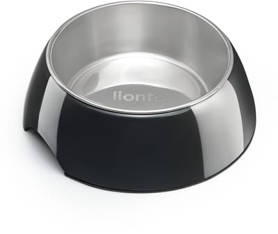 lionto hondenvoerbak, RVS inzet, antislip & melamine behuizing 210 ml zwart