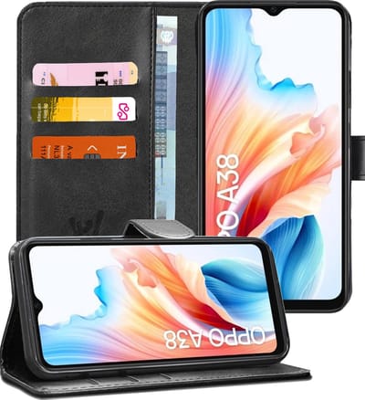 Hoesje geschikt voor Oppo A38 4G / A18 - Portemonnee Book Case Zwart