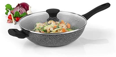 28 cm Non-Stick Wok van Aluminium - Geschikt voor Inductie en Vaatwasmachine