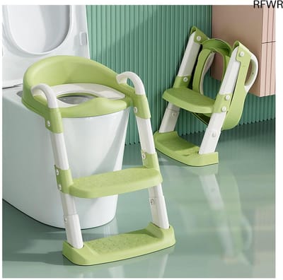 RFWR® Toiletopzetstuk met ladder voor kinderen - Inklapbare wc-verkleiner met comfortabele zitting en antislip ontwerp