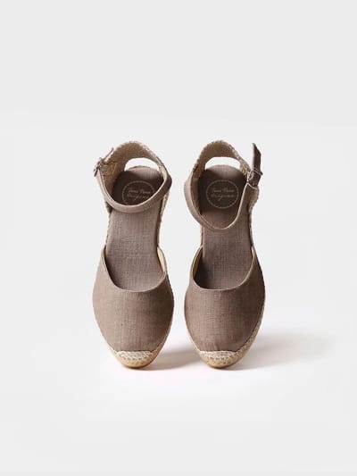 Espadrilles met sleehak van jute en gesp | CALDES
