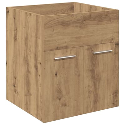 vidaXL - Wastafelkast - met - ingebouwde - wasbak - en - kraan - artisanaal - eiken