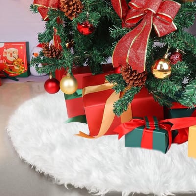 Kerstboomrokken - 90 cm witte rok voor middelgrote kerstbomen, decoratie, kerstversiering, feestelijke sfeer