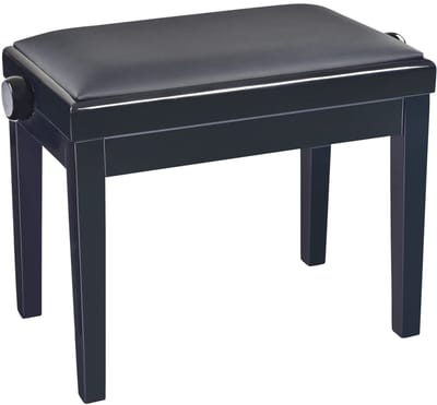 Konig & Meyer 13976 Piano bench hoogglans zwart, zitting zwart imitatieleer