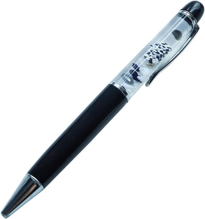 Drijvende Pen - Voetbal Pen - Bureau Decoratie - Draaiende Voetbaltjes - 1 Stuk - Zwart