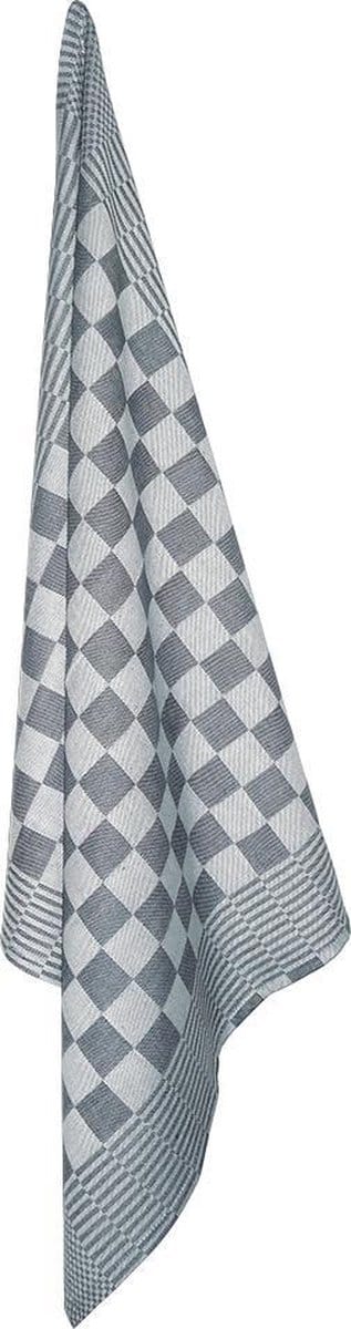 Treb Horecalinnen Theedoeken 6 Stuks Zwart en Wit Geblokt 65x65cm - Treb WS
