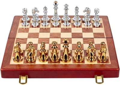 Schaakset Opvouwbaar - Strategie Spel - Mentale Training - Interne Opslag - N.v.t. - Houtkleur