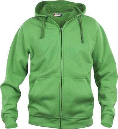 Basic hoody full zip grasgroen xs