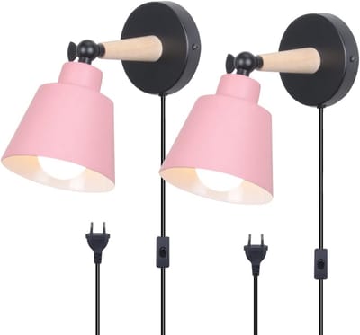 Moderne Wandlampen Set van 2 met E27 Fitting en Aanraakswitch - Decoratieve Wandverlichting voor Slaapkamer en Woonkamer