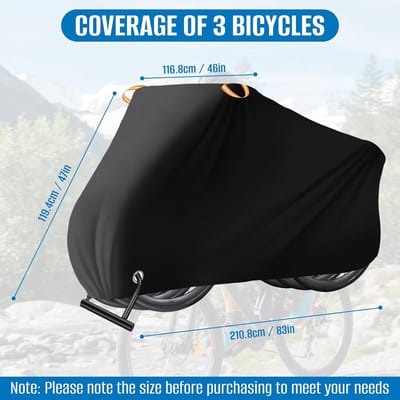 Fietshoes voor het Vervoer van 3 Fietsen - Heavy Duty 420D Oxford-Stof - Outdoor Fietshoes met Riem en Opbergtas voor Achterste Autokoppeling