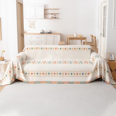 Dailygoods- Plaid Chenille 180x230 cm - Zachte Deken - Wasbare Plaid - Boho Stijl - Voor Banken/Sofas - Milieuvriendelijk Materiaal