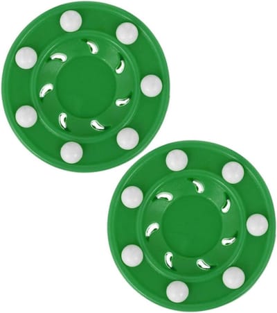 Rollerhockey Pucks - IJshockeypuck Training - Rolschaatstraining Oefenen - Centraal Gegoten Uniformiteit - 7.5 cm - Groen
