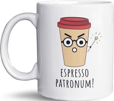 NietMokken.nl - Grappige Harry Potter mok - Espresso Patronum beker - Leuk cadeau voor koffieliefhebbers - Vaatwasser- en magnetronbestendig