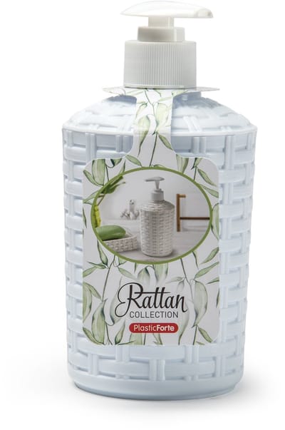 Plasticforte Zeeppompje - wit - 16 cm - zeepdispensers - Badkamer, toilet en keuken - Geweven kunststof