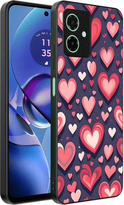 Smartphonica Telefoonhoesje Geschikt voor Motorola Moto G64 met Hartjes Opdruk - TPU Backcover Case With Heart Design geschikt voor Motorola Moto G64