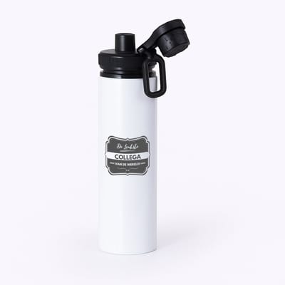 Hacebo® - De leukste collega waterfles met draaidop zwart - Collega - beste collega - werk - afscheidscadeau - verjaardagscadeau - kado - water fles - 850ML