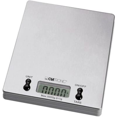 Clatronic KW 3367 Keukenweegschaal Digitaal Weegbereik (max.)=5 kg RVS 180 x 150 x 20