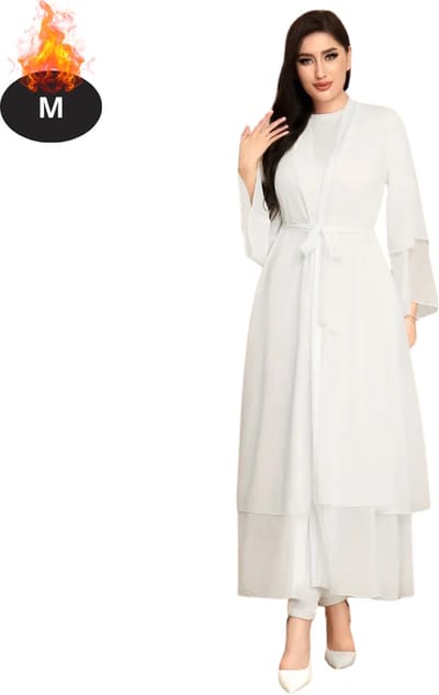 Bovista Islamitische Kleding - Djellaba Dames - Moslim Kleding - Arabisch Dames Kaftan - Alhamdulillah - Wit M