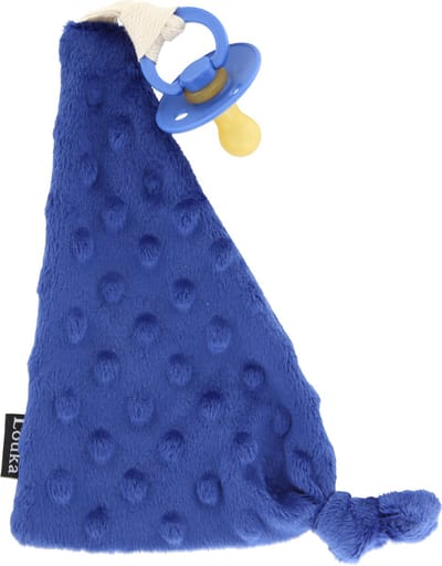 Louka Speendoekje driehoek minky kobalt blauw - speenknuffel - excl. Bibs speen