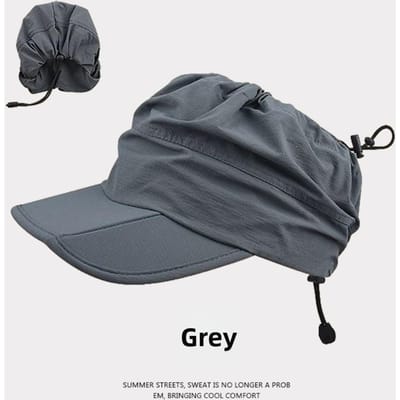 Nieuwe Opvouwbare Zomer Buiten Sneldrogende Pet UV-Bescherming Waterdicht Open Vizier Baseballpet Verstelbare Zonbescherming Pet gray