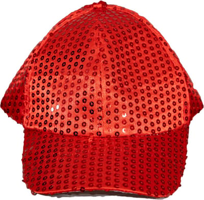 2x Rode - glitter - pailletten - disco baseball cap
