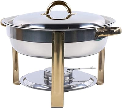 Warmhoudbak - Serveerset - Buffet Warming - Druppelvrij Waterreservoir - 4 Liter - Zilver