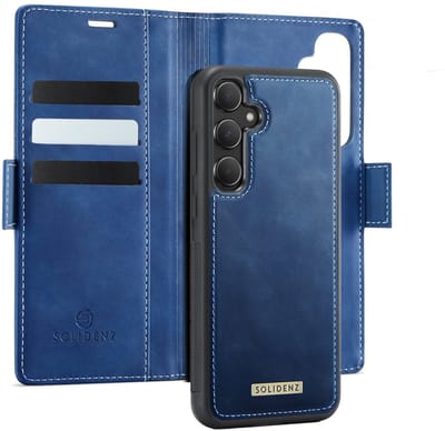 2-in-1 Telefoonhoesje geschikt voor Samsung A55 Case - Solidenz Luxe 2-in-1 Wallet - Magnetisch Afneembare Case - Blauw