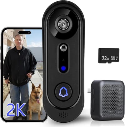 Lexium Video deurbel zonder abonnement - Deurbel met camera - Draadloze video deurbel - Beveiliging woning - Deurbel met app - Slimme deurbel - Geen maandelijkse kosten - Beveiligingscamera - WiFi deurbel - Voor smartphone en tablet