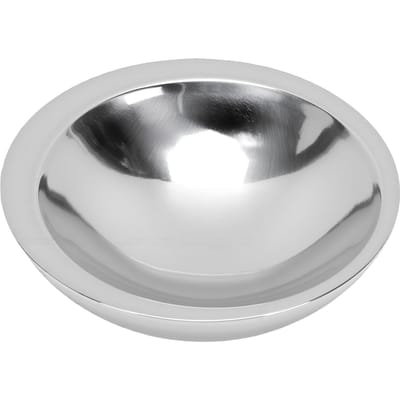 Saladier Double Couche Acier Inoxydable Rond Plateau à Collations pour l'Heure du Thé Vaisselle Bol à Petit-Déjeuner Thermoisolant Finition Miroir L gray