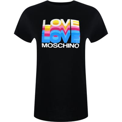 Love Moschino Dames/Dames Love Layered Logo Casual T-shirt van katoen (Zwart)