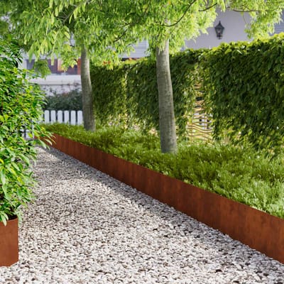 vidaXL - Gazonrand - 10 - st - 100 - x - 22 - cm - Staal - Roestkleurig