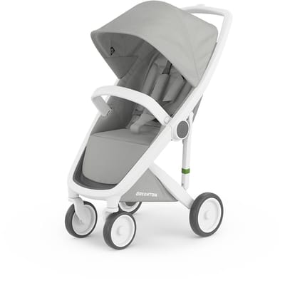 Greentom Classic Buggy Kinderwagen - Lichtgewicht Reisbuggy, Inklapbaar, Duurzaam (Gerecycled) - Wit Grijs