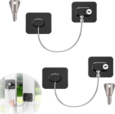 Allecto Plus - Kinderbeveiliging | Kast- en koelkastslot | Raambeveiliging | Deur- en huisdier veiligheidskastslot | Wasmachine kinderbeveiliging | Raamslot | 2 stuks | Zwart