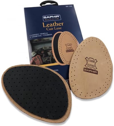 Saphir - halve binnenzolen in leer en steenkool op latexschuim - maat 39/40