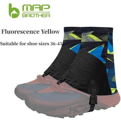 Map Brother Outdoor Unisexe Haute Qualité Guêtres de Protection pour Course à Pied et Sentier Couvre-Chaussures Anti-Sable Convient pour Triathlon Marathon Randonnée Réfléchissant