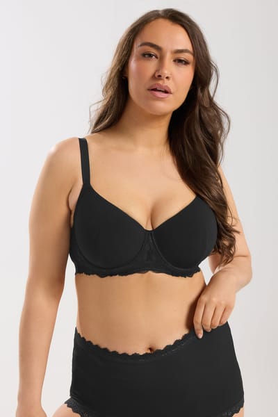 Yours Zwarte Zachte Geribbelde Bh Met Beugel Size 85C