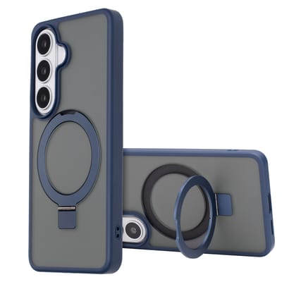 Accezz Hoesje - Geschikt voor Samsung Galaxy S26 - Ring Stand Backcover met Magnetische Ring - Blauw