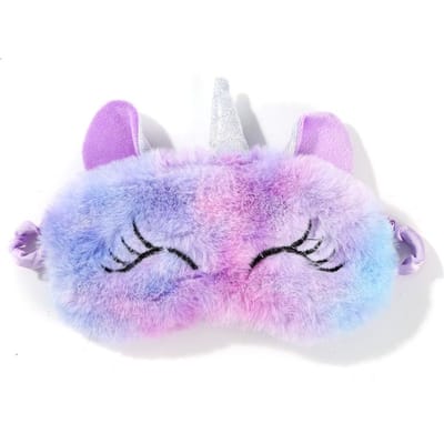 Cartoon Eenhoorn Anime Slaapmasker voor Kinderen Schattige Blinddoeken Reizen Slaap Oogband Schaduw Rust Ooglapje Cadeau lichtpaarse kleur