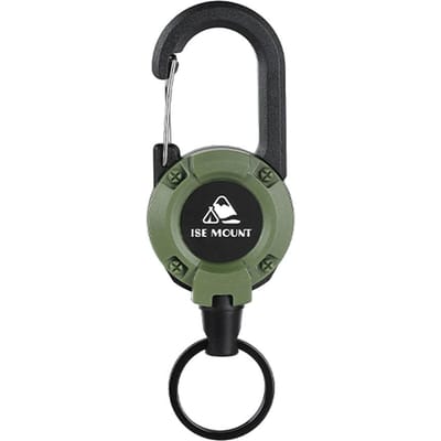 Multifunctionele intrekbare sleutelhanger voor buiten, Praktisch staaldraad, gemakkelijk te trekken gesp, kamperen legergroene kleur
