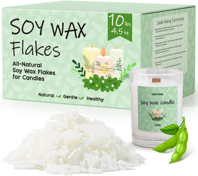 SnelShoppen - Soy Wax Flakes voor Kaarsen Maken - 100% Natuurlijke Soja Was, 4.5 kg, Ideaal voor Beginners en Professionals, Pure en Harmless, Perfect