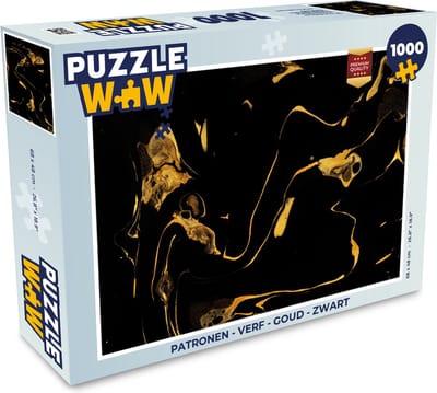 Puzzel Patronen - Verf - Goud - Zwart - Legpuzzel - Puzzel 1000 stukjes volwassenen