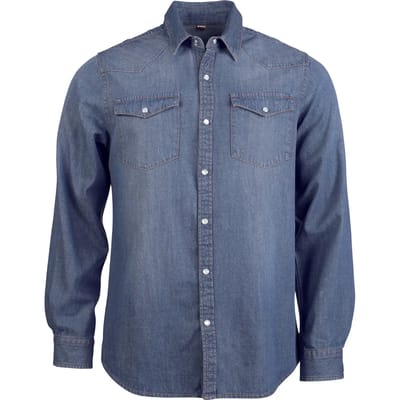 Kariban Heren denim overhemd lange mouwen K519 - Blue Jean - L