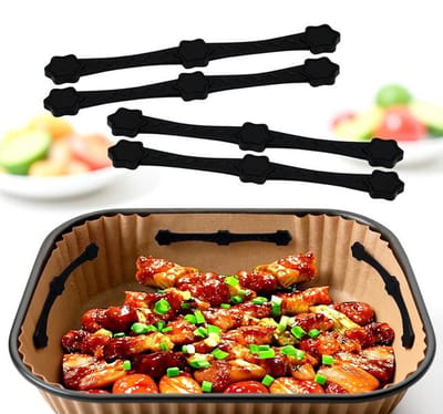 Maison Elara 4 Stuks Siliconen Magneetclips voor Airfryer - Hittebestendig tot 230°C - Voorkomt Verbranden