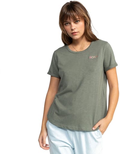 Roxy Saturdaze Ss Tee T-shirt Met Korte Mouwen Groen XS Vrouw