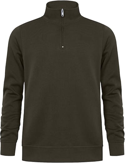 Unisex Troyer Trui met driekwartsrits Khaki - S