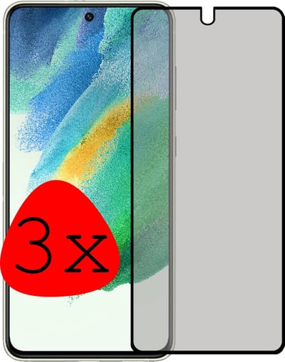 Screenprotector - 3 Stuks Geschikt voor Samsung Galaxy S21 FE - Privacy Filter - Beschermglas - Gehard Glas - Tempered Glass - Screen Protector