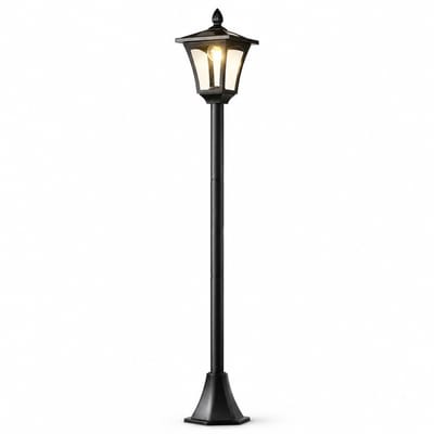 ECTEATOY® Solar Tuinverlichting - Staande Buitenlamp - In hoogte verstelbaar - Waterdicht - Met Lichtsensor & Grondspies - Tuinverlichting - Zwart