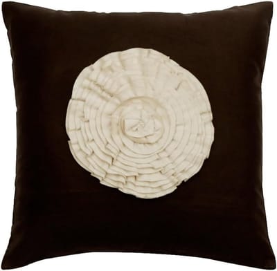 Decoratieve Sierkussenshoes Set van 2 Bruin Imitatie Suède 45x45cm met Ruches